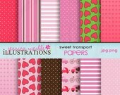 Sweet Transport Cute Digital Papers for Card Design, Scrapbooking, and Web Design Il_170x135