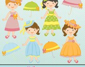 Easter Dresses Cute Digital Clipart for Card Design, Scrapbooking, and Web Design Il_170x135