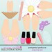 Pampered Pedicure Cute Digital Clipart for Card Design, Scrapbooking, and Web Design