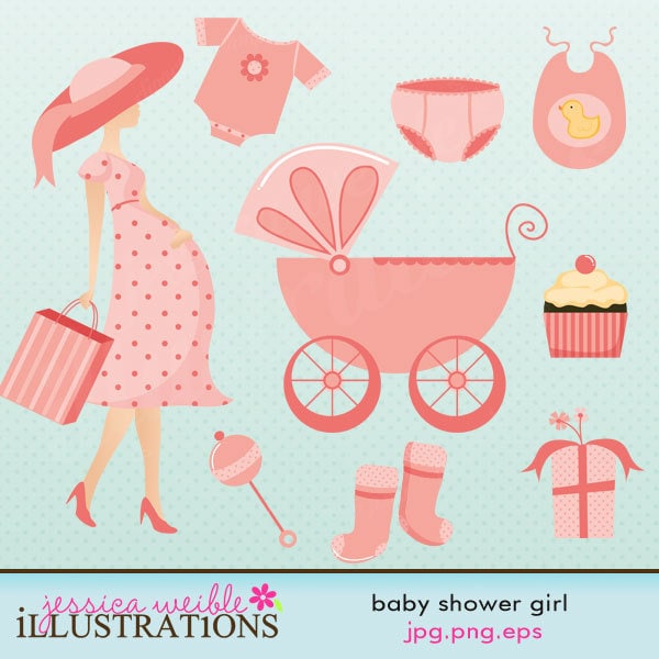 clipart girl baby shower - photo #7