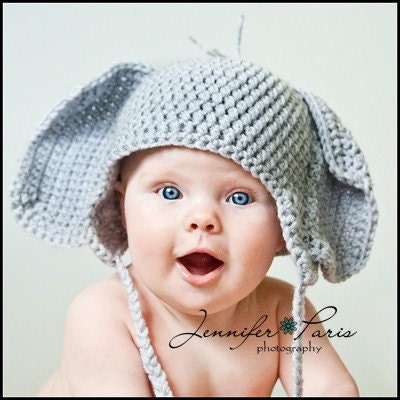 Elephant Hat PROP or GIFT Newborn to 18 Month sizes