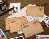 4 SET - Mini Airmail Kraft Envelopes (10 paris, 10 london, 10 praha, 10 italy sheets)