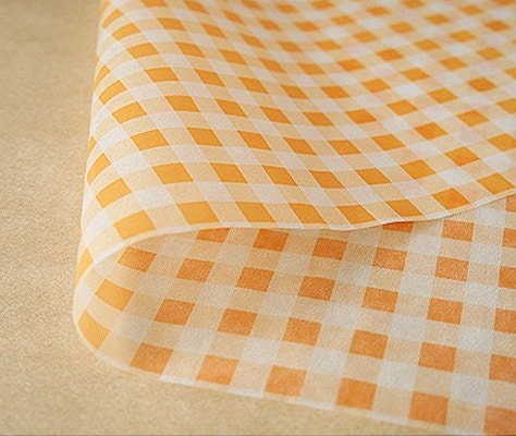 Orange Check Wax Paper (25 sheets)