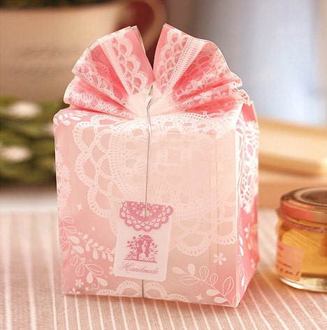 Pink Doily Pattern Semitransparent Bags (10 bags)
