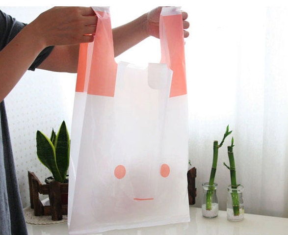 Pink Rabbit Plastic Bag set (10 bags)