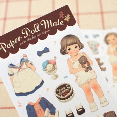 Paper Doll mate Stickers (Paper type 6 sheets)