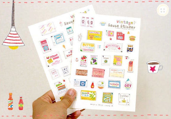 Hand-picture Sweet Sauce Stickers (2 sheets)
