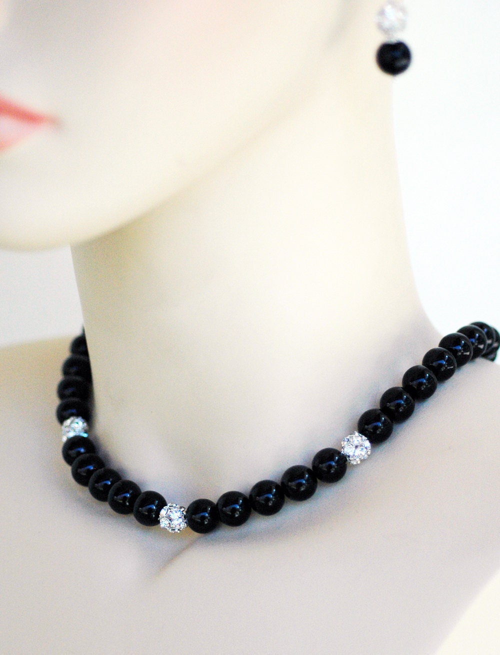 Georgia Silver Design the Perfect Bridesmaid Necklace-Pearl Necklace w/Ribbon Tie Rhinestone WEDDING JEWELRY Maid of HONOR