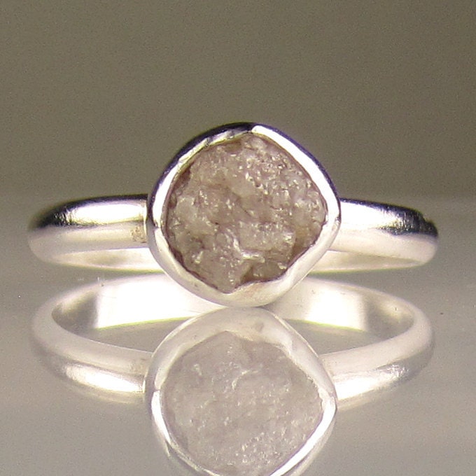 Rough Diamond Ring - Recycled Palladium Sterling