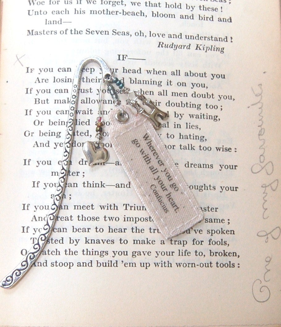 Personalised Bookmark With Quote or Lyrics