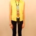 LEON LEVIN 70s Neon Yellow Jersey Collar Muscle Tank Top