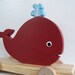 Eco Friendly - Wicked Good Fun - Colonial Red Whale Wood Pull ToY Vintage Inspired & Handmade - Heirloom Quality