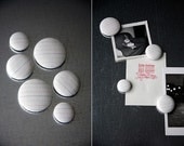 Fabric Button Magnet Set - Handwriting Paper