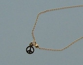 Tiny Peace Symbol Necklace