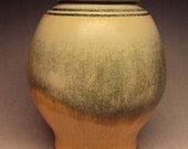 Blue and tan stoneware funerary urn