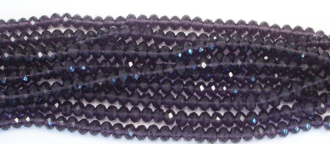 5x8mm Purple Chinese Crystal Rondelle Beads (70)