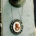 Mr. Fox- hand embroidered jewelry, woodland, vintage style necklace