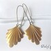 Earrings ART DECO Beautiful Brass Scalloped Fan Vintage Style