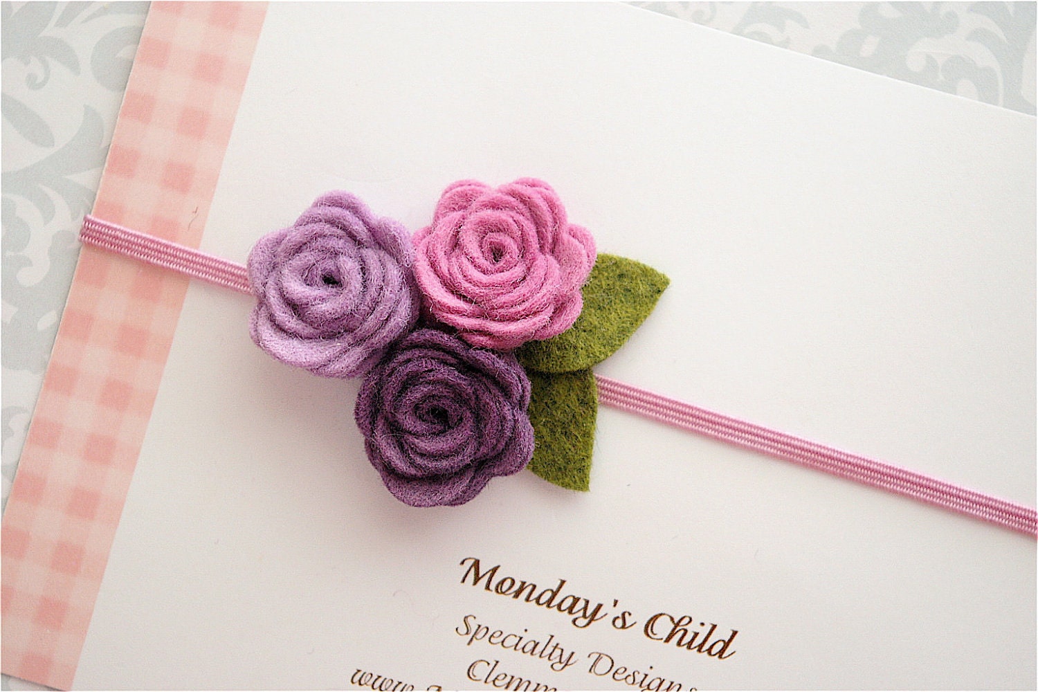Felt Flower Headband in Lilac and Lavender - Baby Headbands to Adult