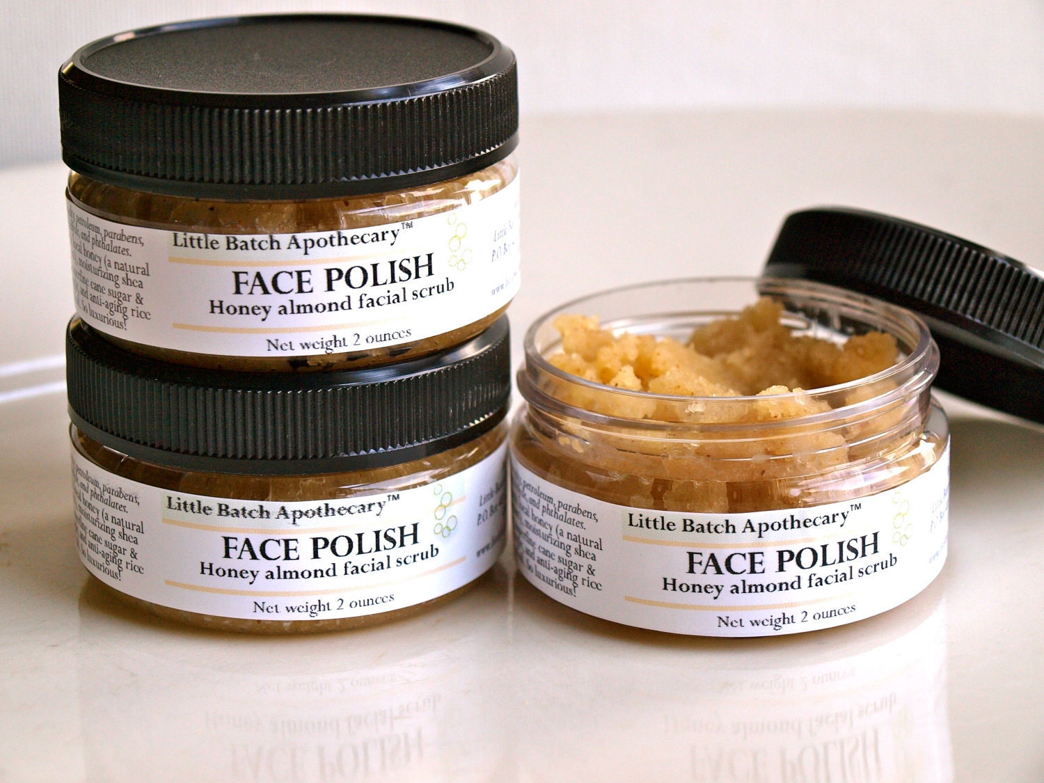 Honey Almond Facial Scrub Face Polish by Little Batch Apothecary 2 oz