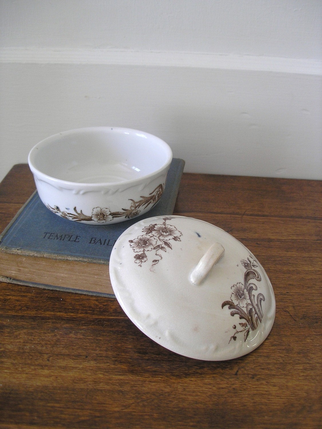Brown Transfer Ware Pot