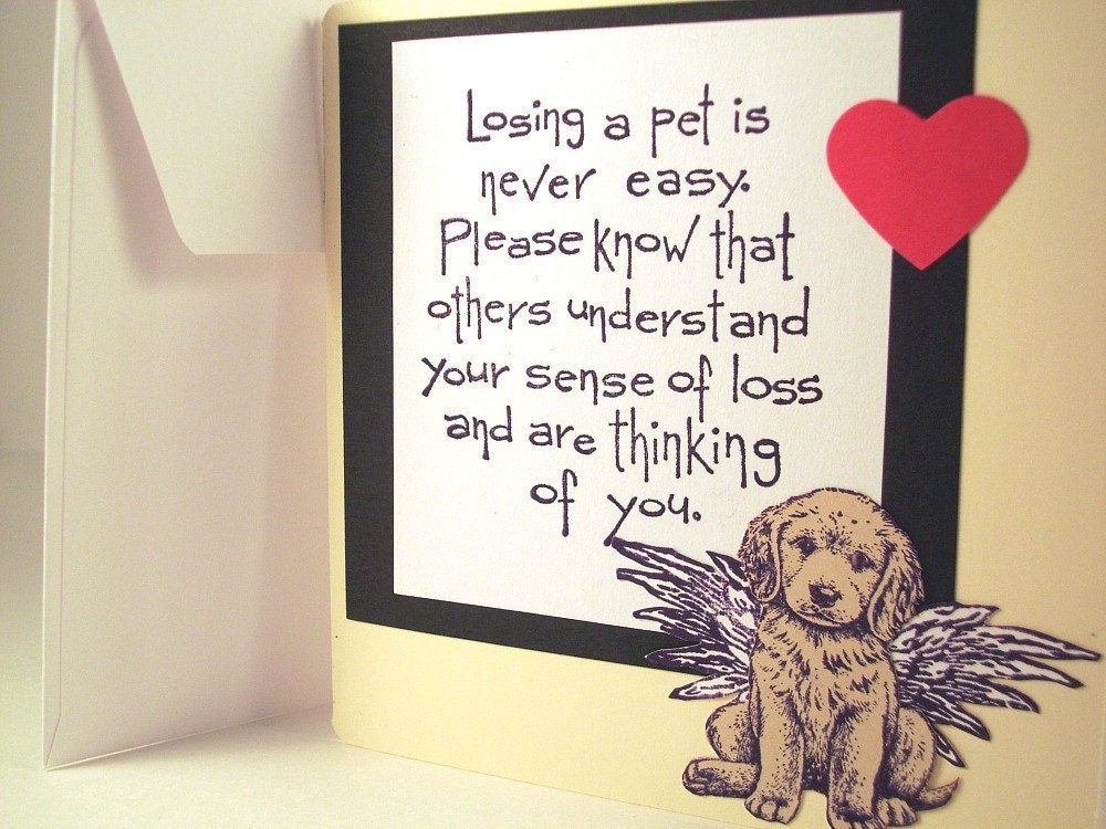 Dog sympathy card for dog death and loss of by SweetandSassyCards