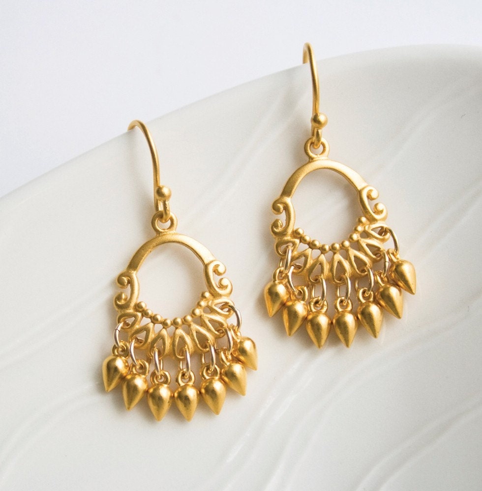 Chandelier Earrings, Gold Jewelry, Indian Summer