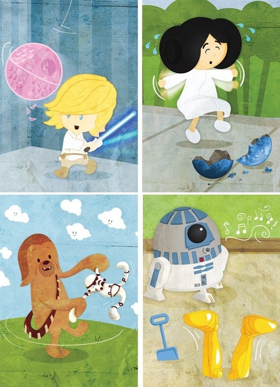Baby Star Wars wall art - Set of eight 5x7 prints
