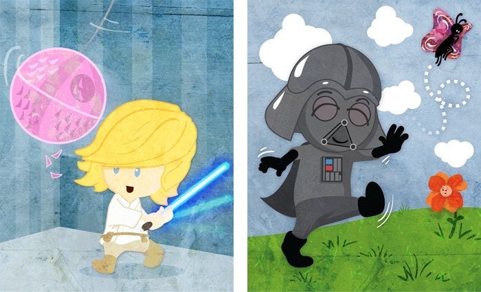 Baby Star Wars wall art - Set of four 8x10 prints