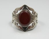 Vintage Sterling Silver Carnelian Ring