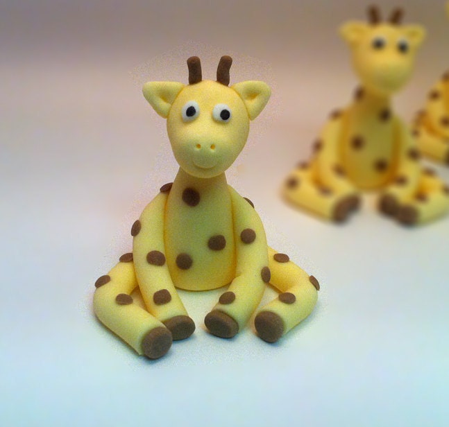 Sugar Giraffe Cake Topper - Cake or cupcake Decorations for Jungle Party Il_170x135