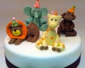 Jungle Cake Toppers - Fondant Sweet at one Inspired Set 4 to choose