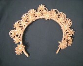 Antique Vintage 1900s Wax orange blossom Floral Bridal, Wedding Veil Headpiece