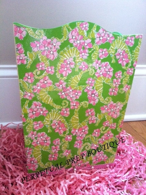 Seaside Preppy - Lilly Pulitzer Print Wastebasket