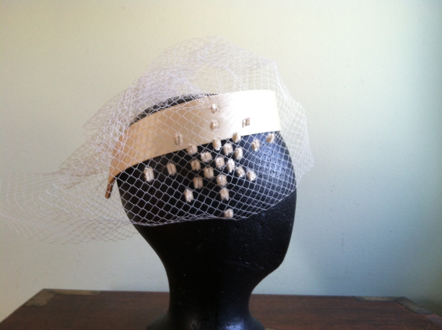 Headpiece with Veil in Cream