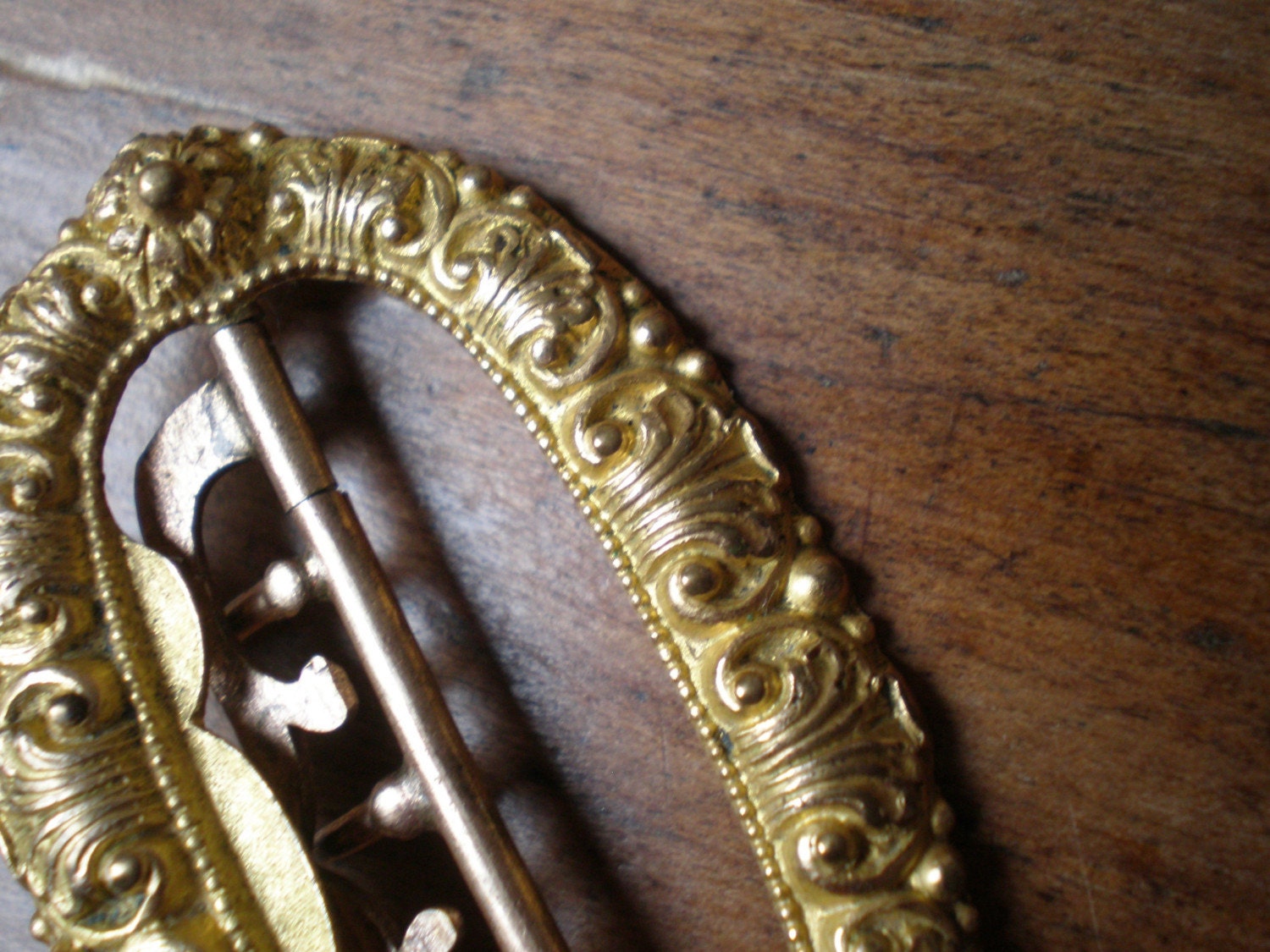 Antique 30s Buckle DRESS CLIP - The Golden Peregrine - European Vintage