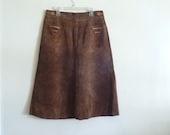 suede skirt, leather brown, xs xsmall