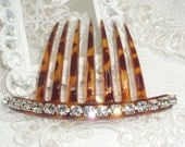 Handmade 7 mm Austrian Crystals French Twist Updo Hair Comb Fascinator Bridal