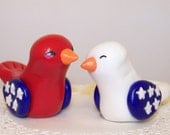 Patriotic Love Bird Wedding Cake Topper Sculptures - Choice of Your State/Country Colors