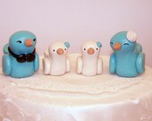 Love Birds Wedding Cake Topper - Modern Family Custom Choice of Colors