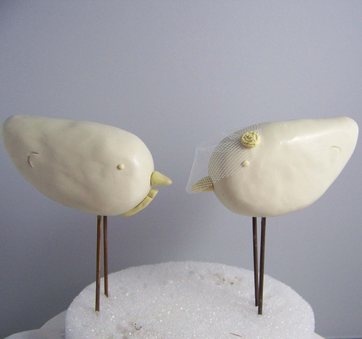 Custom Love Bird Wedding Cake Topper Birds - Vintage Decor - Colors of Choice