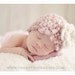 Crochet Baby Hat Beanie Flapper Girl Scallop Edge Rose