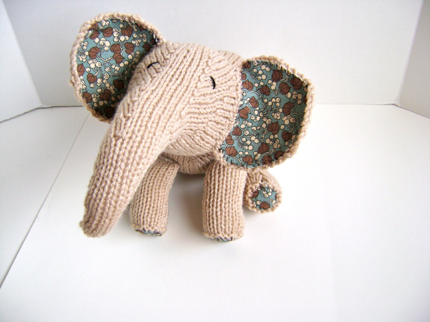 Knitting PATTERN for Precious Pachyderm - Only Needs One Skein of Worsted Yarn