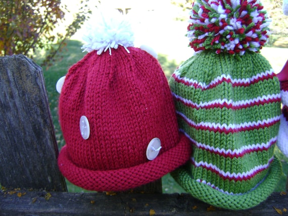 Christmas Hats Collection Pattern - Knit All 6 Patterns - Sizes for Newborn to Kids to Teens INSTANT DOWNLOAD