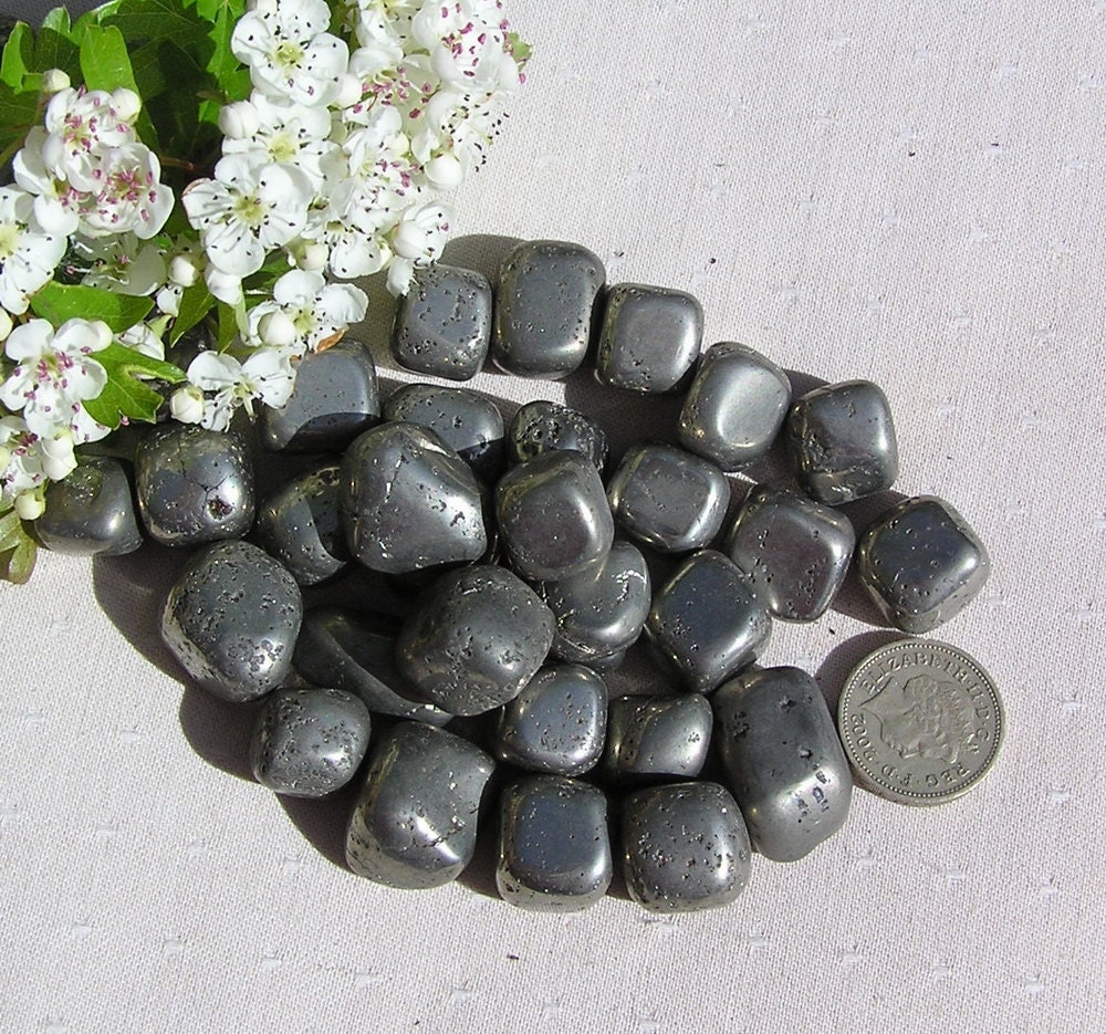 6 Iron Pyrite Crystal Tumblestones