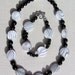 Necklace & Bracelet Set - Mother of Pearl and Black Onyx - "Monochrome Fantasia"