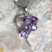 Pale Purple Amethyst Heart & Flower Pendant - Vintage