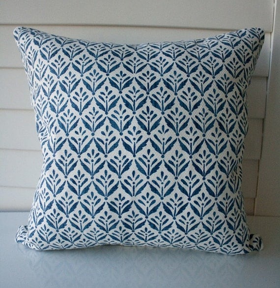 Items similar to TWO Blue damask throw Pillow Covers 18x18 on Etsy