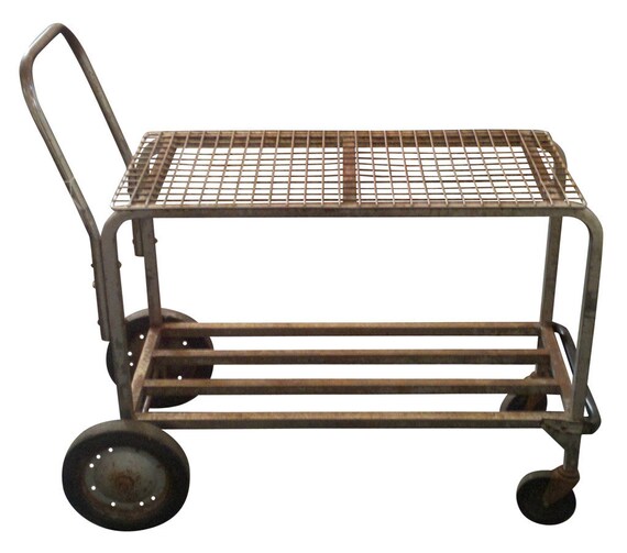 Vintage Industrial Shopping Cart by idaseyeantiques on Etsy