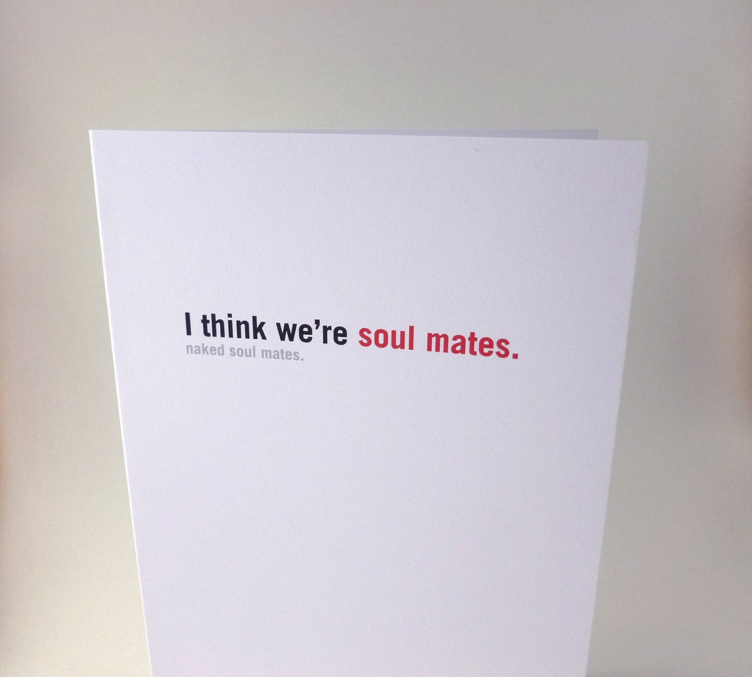 Sweet sexy Fathers Day card - "Naked Soul Mates" - from wife or girlfriend